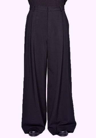 LU'U DAN MP021W LWB JUMBO WIDE LEG TROUSERS BLACK FW24 | DOSHABURI Online Shop