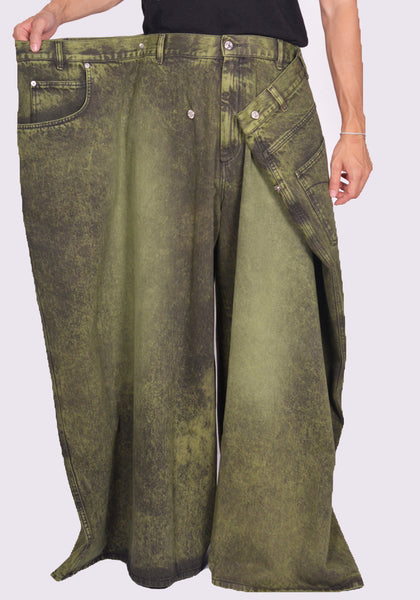 LU'U DAN MAXI MAXI MAXI JEANS WASHED GREEN FW24 | DOSHABURI Online Shop