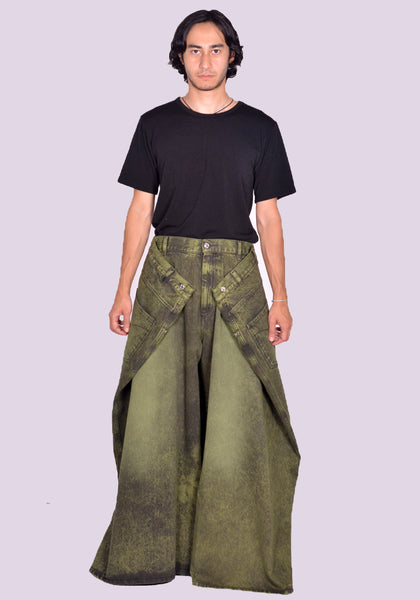 LU'U DAN MAXI MAXI MAXI JEANS WASHED GREEN FW24 | DOSHABURI Online Shop