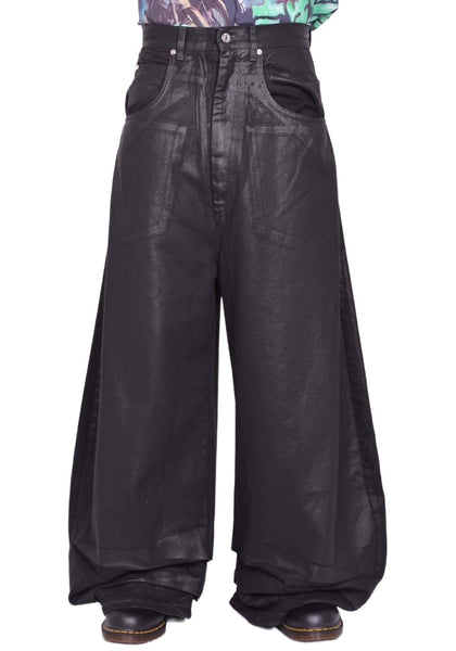 LU'U DAN COATED DOUBLE XL JEANS BLACK FW25 | DOSHABURI Shop