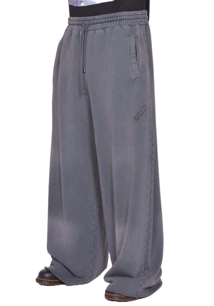 LU'U DAN RAW-CUT BONTAN SWEATPANTS BLACK SMOKE FW25 | DOSHABURI Shop