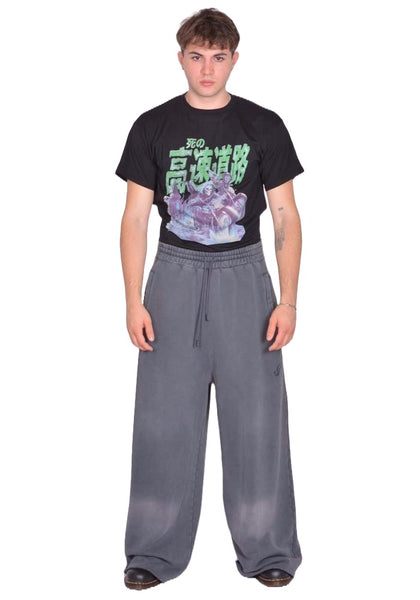 LU'U DAN RAW-CUT BONTAN SWEATPANTS BLACK SMOKE FW25 | DOSHABURI Shop