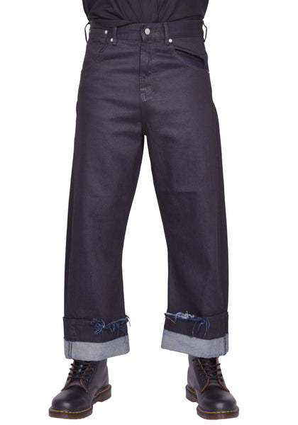 MAINA YEE  DEAN BLUE OVERSIZED DENIM TROUSERS INDIGO FW25 | DOSHABURI Shop