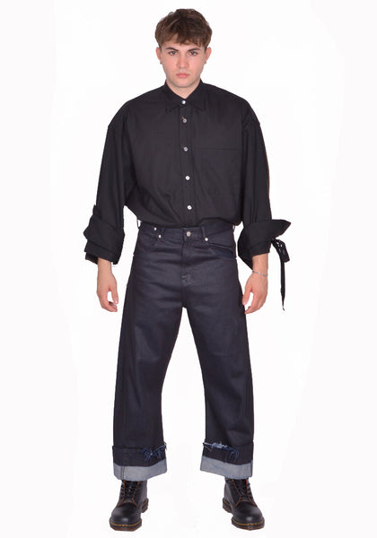 MAINA YEE  DEAN BLUE OVERSIZED DENIM TROUSERS INDIGO FW25 | DOSHABURI Shop