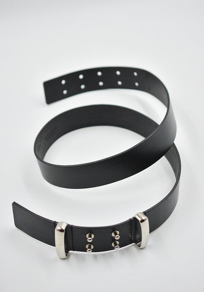 MATIERES FECALES INFINITY LEATHER BELT SCLERA BLACK SS26 | DOSHABURI Shop