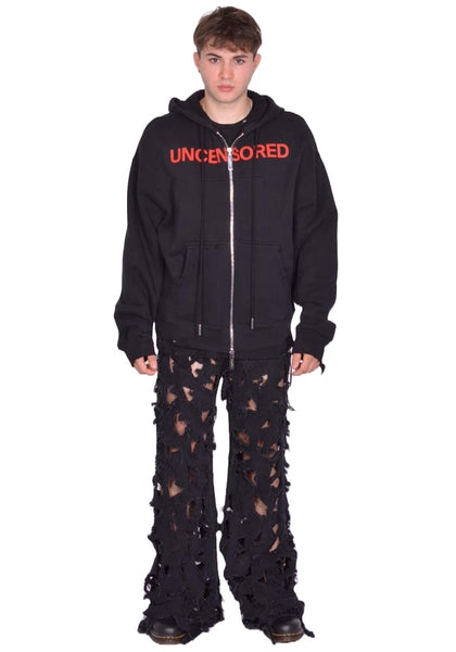 MATIERES FECALES SWEAT HOODIE UNCENSORED SCLERA BLACK FW25 | DOSHABURI