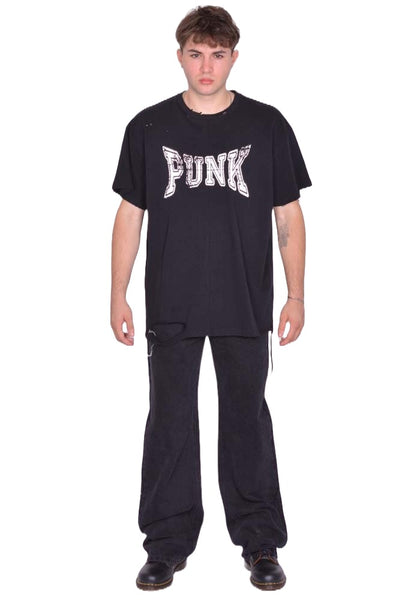 MATIERES FECALES UNISEX PUNK TEE KNIT SCLERA BLACK FW25 | DOSHABURI Shop