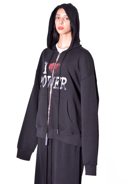 MATIERES FECALE MAT03T031-1 UNISEX POWER HOODIE BLACK 2026FW | DOSHABURI Online Shop