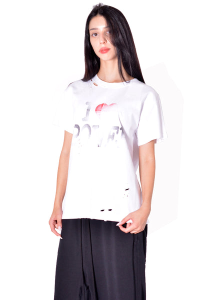 MATIERES FECALE MAT03T002-2 UNISEX POWER T-SHIRT WHITE FW26 | DOSHABURI Shop