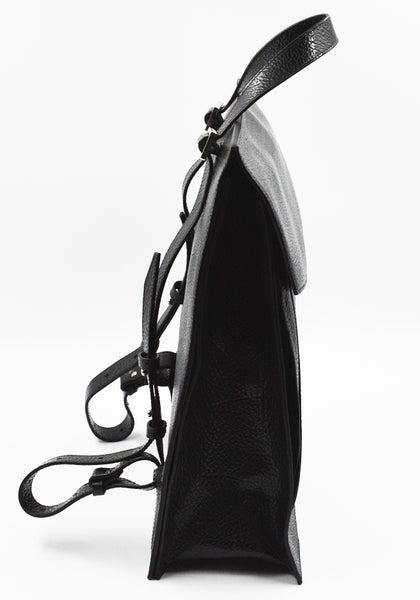 MERRYL TIELMAN CLAUDIE BACKPACK/TOTE BAG BLACK PEBBLED | DOSHABURI Shop