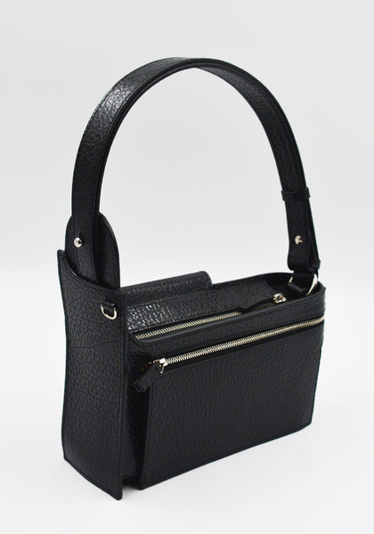 MERRYL TIELMAN LOUWRENS SHOULDER/CROSBODY BAG BLACK PEBBLED | DOSHABURI