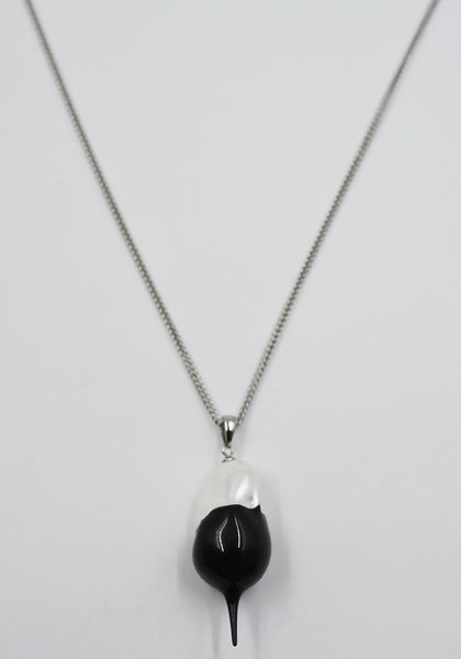 OTTOLINGER DIPPED PEARL CHAIN NECKLACE SILVER/BLACK FW25 | DOSHABURI Shop