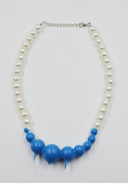 OTTOLINGER  DIPPED PEARL NECKLACE SILVER/BLUE FW25 | DOSHABURI Shop
