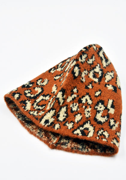 OTTOLINGER LEOPARD KNIT BEANIE BROWN FW24 | DOSHABURI Online Shop