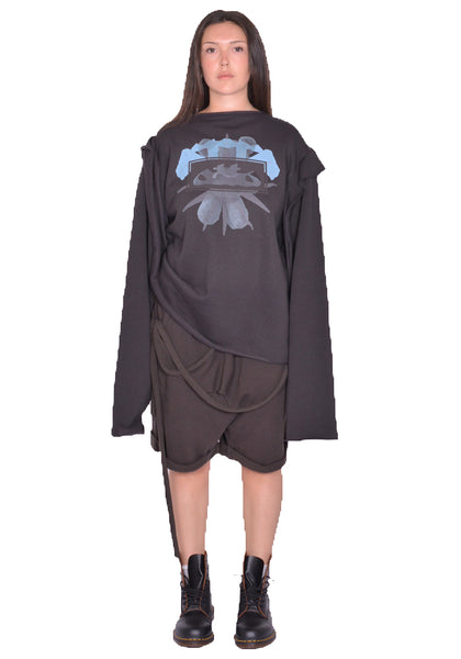 OTTOLINGER OTTO ROLLED TRACK SHORTS DARK BROWN SS25 | DOSHABURI Shop