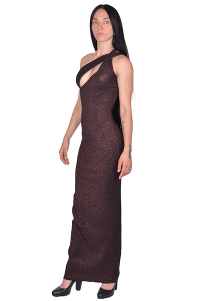 OTTOLINGER TWISTED RIB DRESS BLACK/BRONZE GLITTER FW25 | DOSHABURI Shop