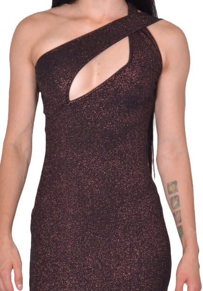 OTTOLINGER TWISTED RIB DRESS BLACK/BRONZE GLITTER FW25 | DOSHABURI Shop