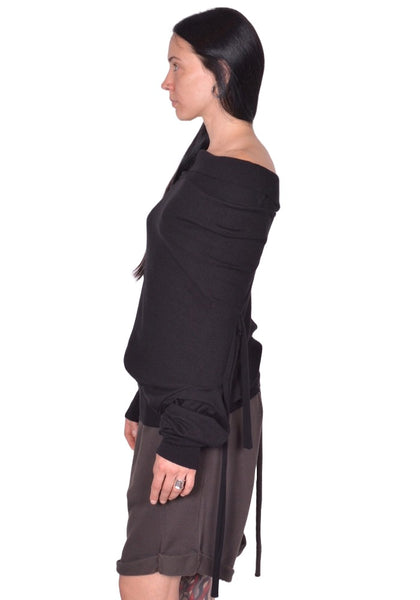 OTTOLINGER UPSIDE DOWN KNIT SWEATER BLACK FW25 | DOSHABURI Shop