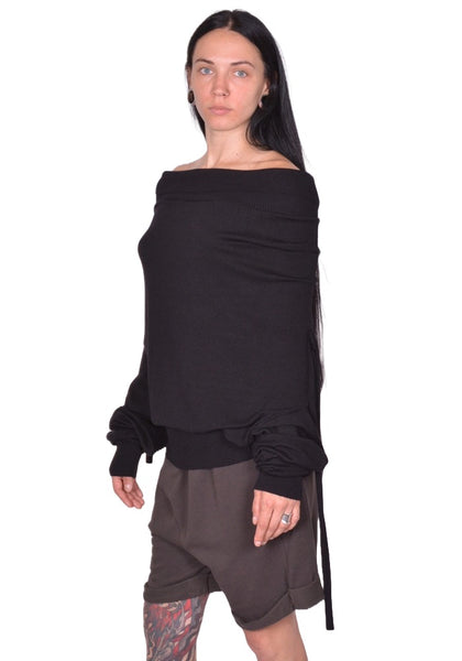 OTTOLINGER UPSIDE DOWN KNIT SWEATER BLACK FW25 | DOSHABURI Shop