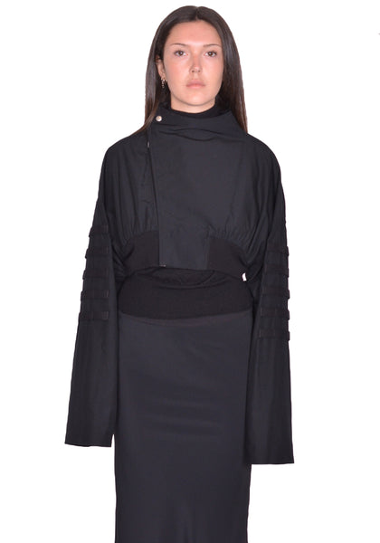 RICK OWENS ANTHEM FLIGHT JACKET BLACK SS25 | DOSHABURI Online Shop