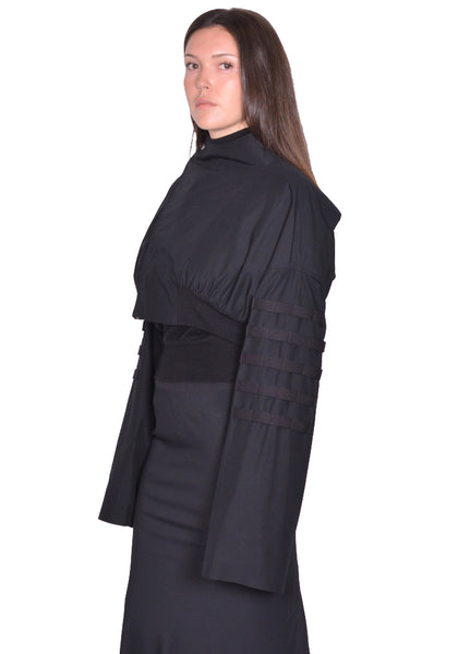 RICK OWENS ANTHEM FLIGHT JACKET BLACK SS25 | DOSHABURI Online Shop