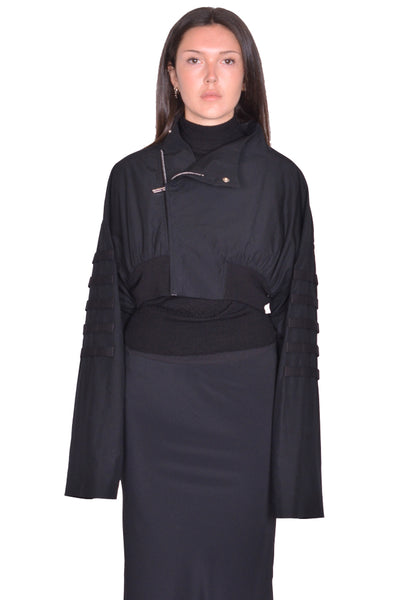 RICK OWENS ANTHEM FLIGHT JACKET BLACK SS25 | DOSHABURI Online Shop