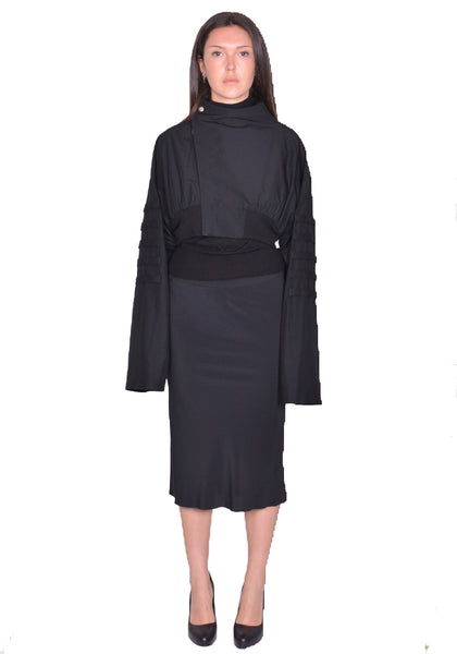 RICK OWENS ANTHEM FLIGHT JACKET BLACK SS25 | DOSHABURI Online Shop