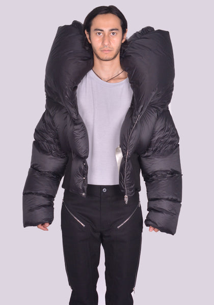 RICK OWENS ANUBIS DOWN BOMBER JACKET BLACK FW24 | DOSHABURI Online Shop