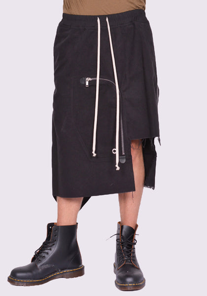 RICK OWENS MEN RR02D6341 TB 09 DARCCA SKIRT BLACK FW24 | DOSHABURI Online Shop