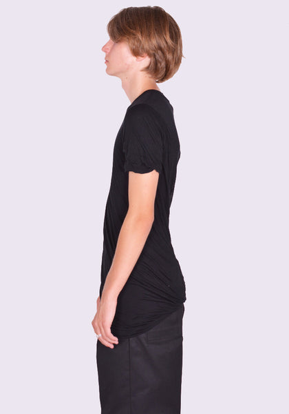 RICK OWENS MEN RU02D6256 UC 09 DOUBLE LAYERED T-SHIRT BLACK FW24 | DOSHABURI Online Shop