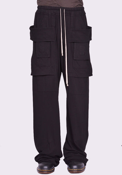 RICK OWENS DRKSHDW CREATCH WIDE CARGO PANTS BLACK SS25 | DOSHABURI Shop
