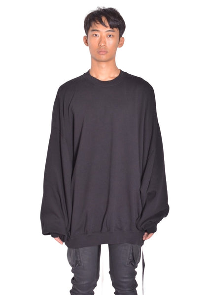 RICK OWENS DRKSHDW CREWNECK SWEATSHIRT BLACK FW26 | DOSHABURI Shop