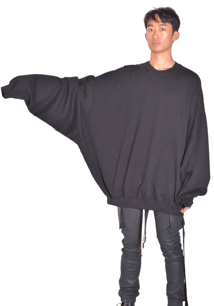RICK OWENS DRKSHDW CREWNECK SWEATSHIRT BLACK FW26 | DOSHABURI Shop