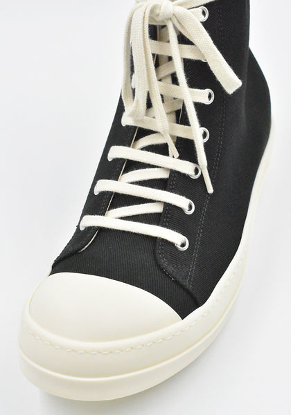 RICK OWENS DRKSHDW HI-TOP SNEAKERS BLACK/MILK SS26 | DOSHABURI Shop