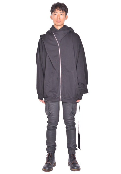 RICK OWENS DRKSHDW MOUNTAIN HUN HOODIE BLACK FW26 | DOSHABURI Shop
