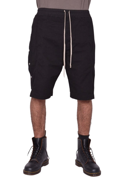 RICK OWENS DRKSHDW WIDE PUSHER SHORTS BLACK SS26 | DOSHABURI Shop