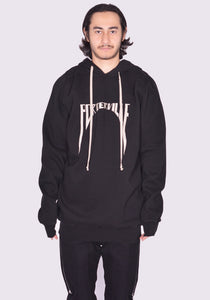 RICK OWENS EMBROIDERED SWEAT HOODIE BLACK FW24 | DOSHABURI Online Shop