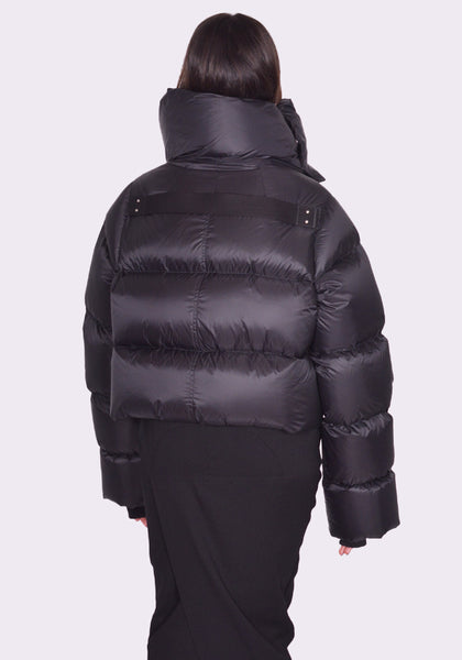 RICK OWENS FUNNEL DOWN JACKET BLACK FW24 | DOSHABURI Online Shop