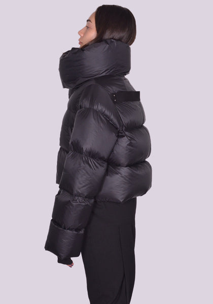 RICK OWENS FUNNEL DOWN JACKET BLACK FW24 | DOSHABURI Online Shop