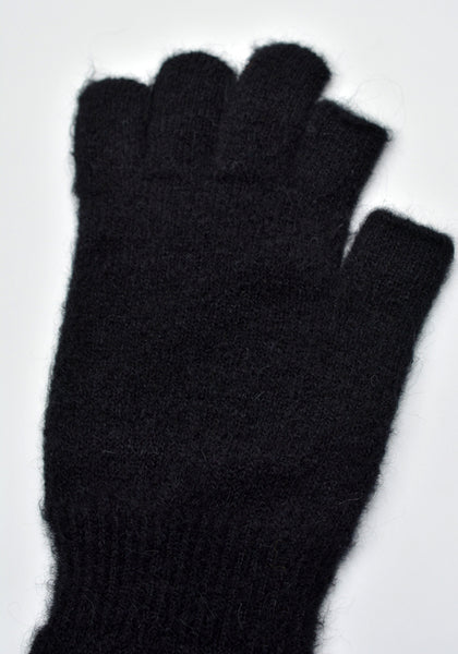 RICK OWENS MEN RR02D6498 KWP KNIT GLOVES BLACK fW24 | DOSHABURI Online Shop