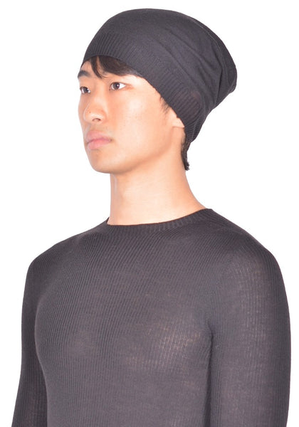 RICK OWENS MEDIUM KNITTED HAT BLACK FW26 | DOSHABURI Shop