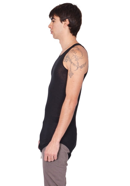 RICK OWENS MEN BASIC RIB TANKTOP BLACK SS26 | DOSHABURI Online Shop