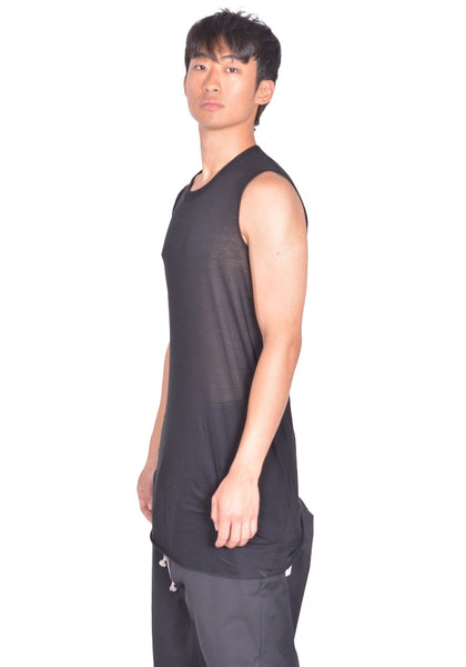 RICK OWENS MEN BASIC SLEEVLESS T SHIRT BLACK FW26 | DOSHABURI Shop
