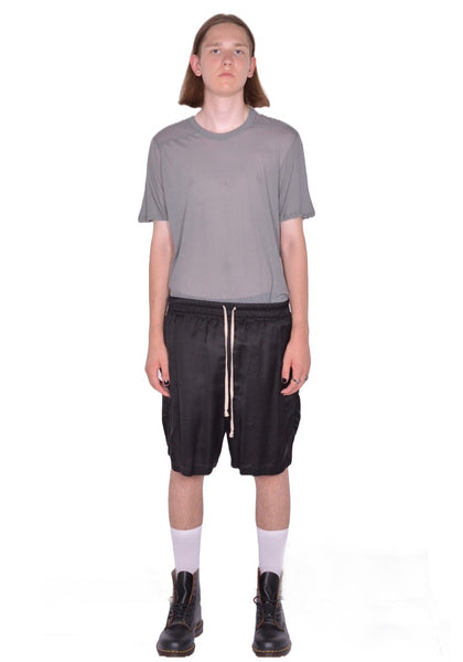 RICK OWENS MEN BOXER SHORTS CUPRO BLACK FW25 | DOSHABURI Shop