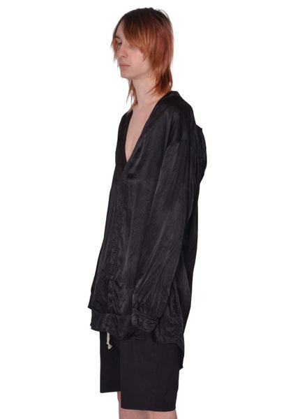 RICK OWENS MEN CONCORDIAN SHIRT BLACK SS26 | DOSHABURI Online Shop