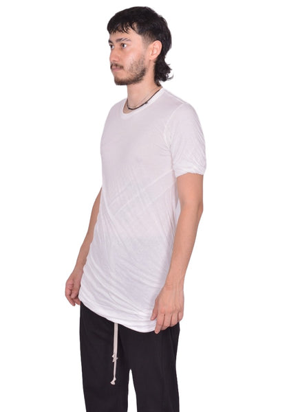 RICK OWENS MEN DOUBLE DOUBLE LAYERED T-SHIRT MILKFW25 | DOSHABURI Shop
