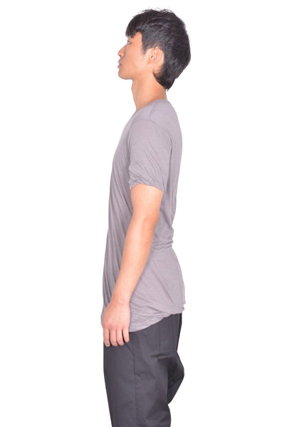 RICK OWENS MEN DOUBLE LAYERED T-SHIRT STEEL FW26 | DOSHABURI Shop