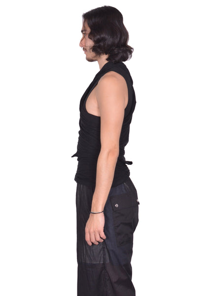 RICK OWENS MEN HOLLYWOOD BANANA T-SHIRT BLACK SS25 | DOSHABURI Shop