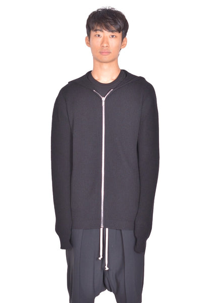 RICK OWENS MEN KWVH KNITTED ZIP HOODIEBLACK FW26 | DOSHABURI Shop