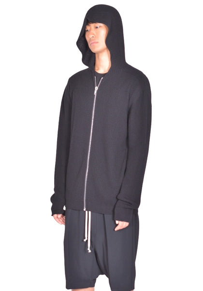 RICK OWENS MEN KWVH KNITTED ZIP HOODIEBLACK FW26 | DOSHABURI Shop